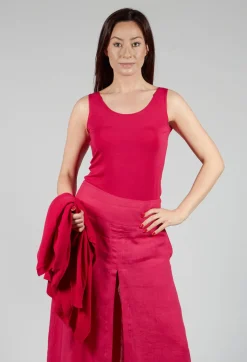 Anais T-Shirt Vest in Raspberry