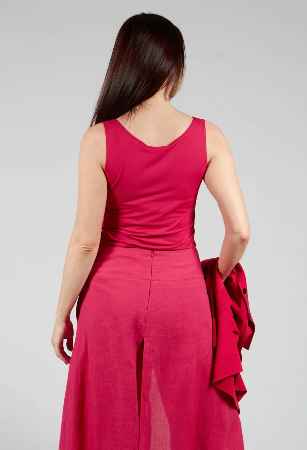 Anais T-Shirt Vest in Raspberry