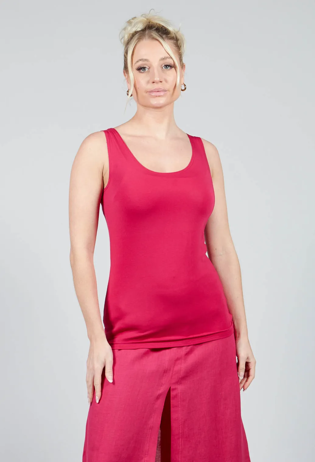 Anais T-Shirt Vest in Raspberry