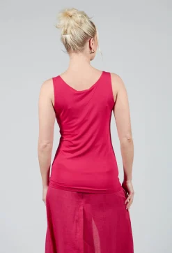 Anais T-Shirt Vest in Raspberry