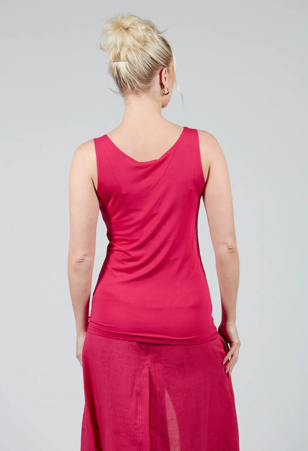 Anais T-Shirt Vest in Raspberry