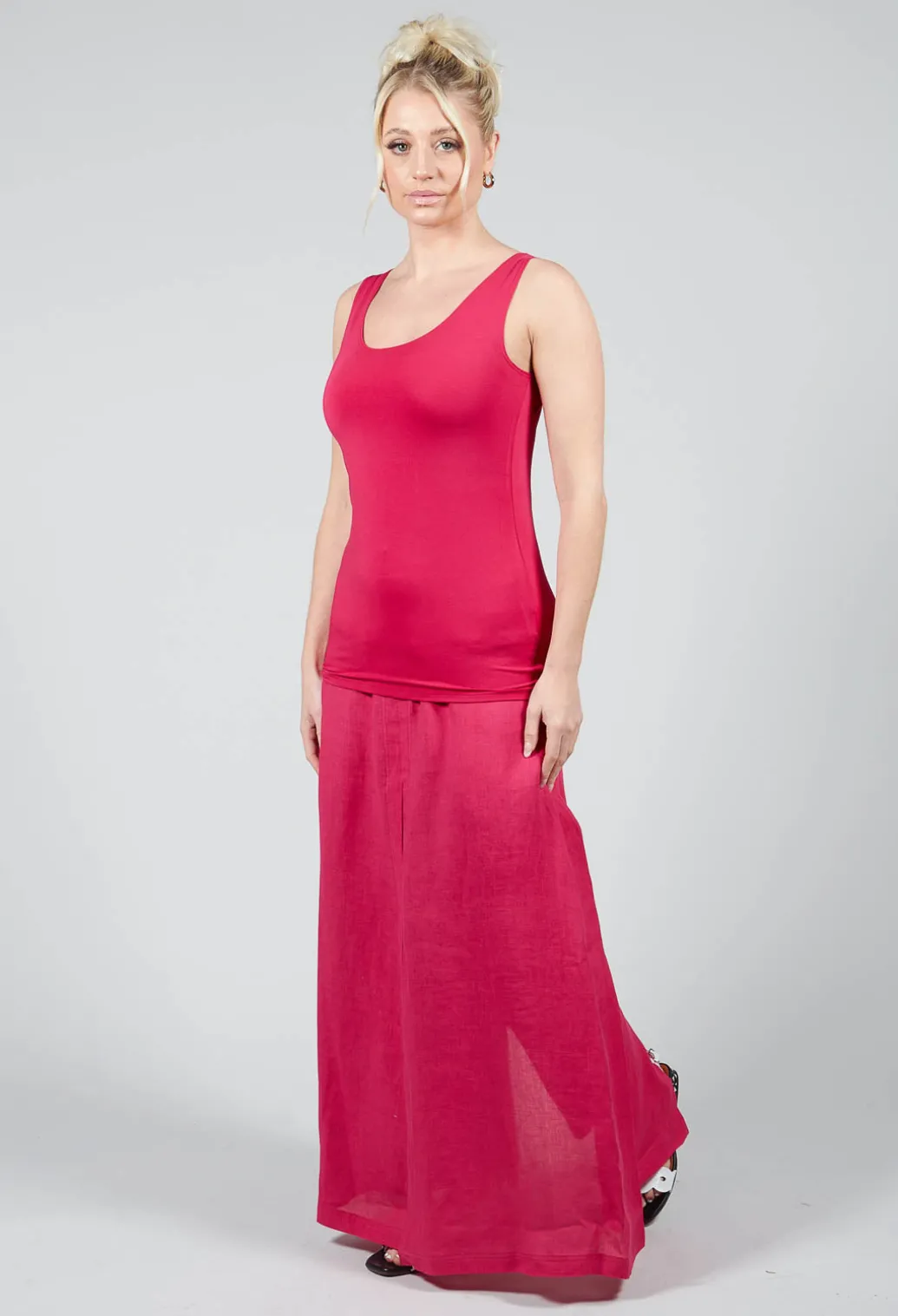 Anais T-Shirt Vest in Raspberry