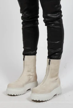 Ankle Boots with Front Zip in London Magnolia