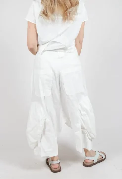 Ankle Cropped Pull On Trousers in Starwhite