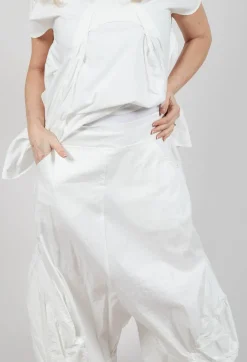 Ankle Cropped Pull On Trousers in Starwhite