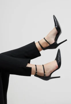 Ankle Strap Heels in Black