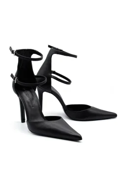 Ankle Strap Heels in Black