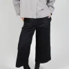 Ankle Wide Leg Trousers in Black