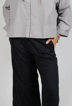 Ankle Wide Leg Trousers in Black