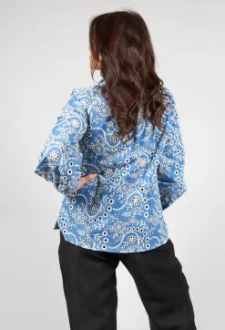 Asta Denim Shirt with Embroidery Detail in Blue