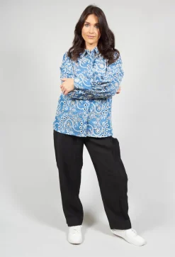 Asta Denim Shirt with Embroidery Detail in Blue