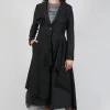 Asymmertic Coat in Organza Antracite