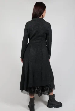 Asymmertic Coat in Organza Antracite