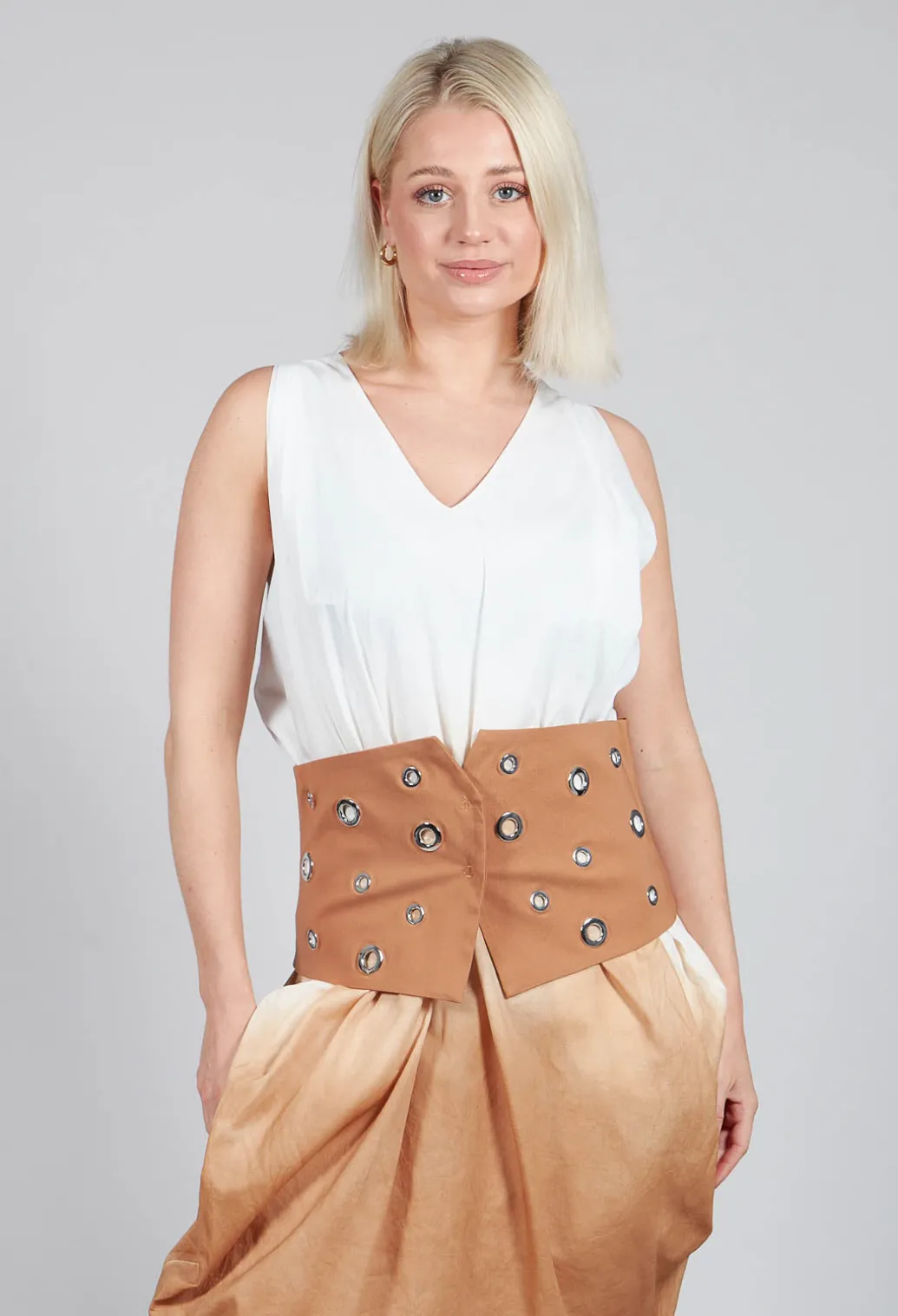 Asymmetric Belt in Cognac