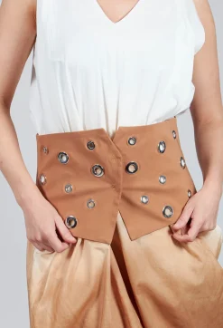 Asymmetric Belt in Cognac