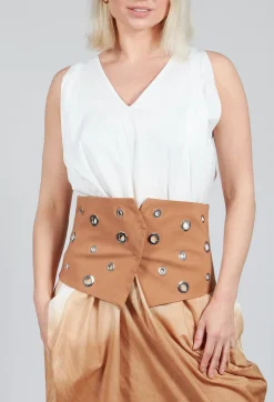Asymmetric Belt in Cognac