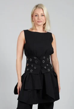 Asymmetric Belt in Nero