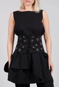 Asymmetric Belt in Nero