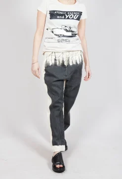 Asymmetric Belt Loop Trouser in Black Paint