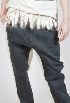 Asymmetric Belt Loop Trouser in Black Paint