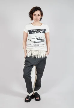 Asymmetric Belt Loop Trouser in Black Paint