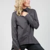 Asymmetric Blouse with Button Front in Grey