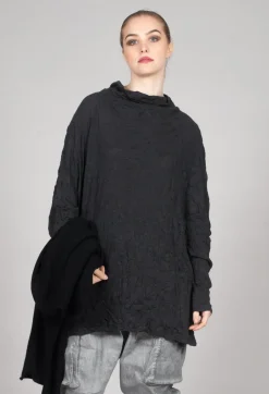 Asymmetric Crinkle Top in Slate