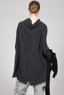 Asymmetric Crinkle Top in Slate
