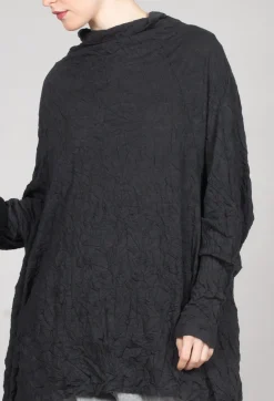 Asymmetric Crinkle Top in Slate