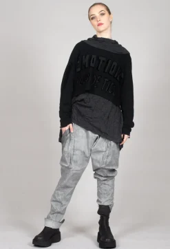 Asymmetric Crinkle Top in Slate