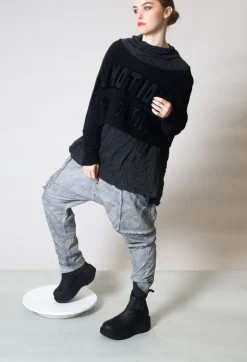 Asymmetric Crinkle Top in Slate
