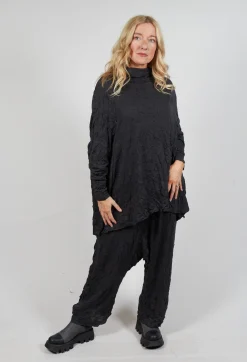 Asymmetric Crinkle Top in Slate
