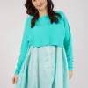 Asymmetric Cropped Pullover in Aqua