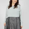 Asymmetric Cropped Pullover in Grey