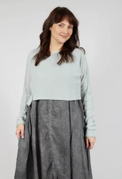 Asymmetric Cropped Pullover in Grey