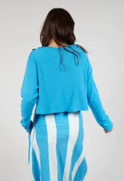 Asymmetric Cropped Pullover in Malibu
