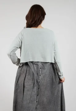 Asymmetric Cropped Pullover in Grey