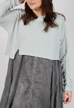 Asymmetric Cropped Pullover in Grey