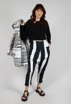 Asymmetric Cropped Pullover in Black