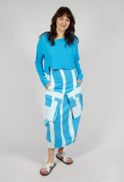 Asymmetric Cropped Pullover in Malibu
