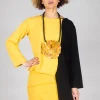 Asymmetric Jersey Top in Yellow and Black