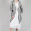 Asymmetric Penguin Coat in Dark Marble