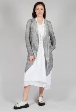Asymmetric Penguin Coat in Dark Marble