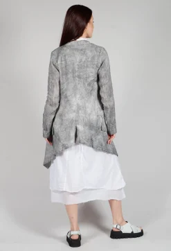 Asymmetric Penguin Coat in Dark Marble