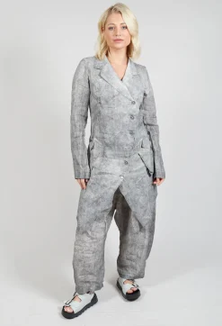 Asymmetric Penguin Coat in Dark Marble