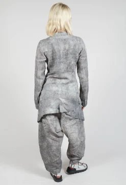 Asymmetric Penguin Coat in Dark Marble
