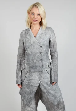 Asymmetric Penguin Coat in Dark Marble