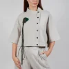 Asymmetric Point Collar Shirt in Cream