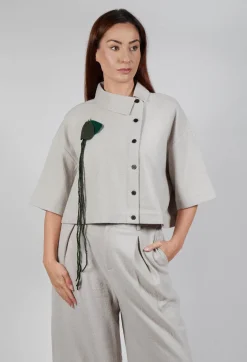 Asymmetric Point Collar Shirt in Cream