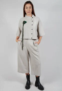 Asymmetric Point Collar Shirt in Cream
